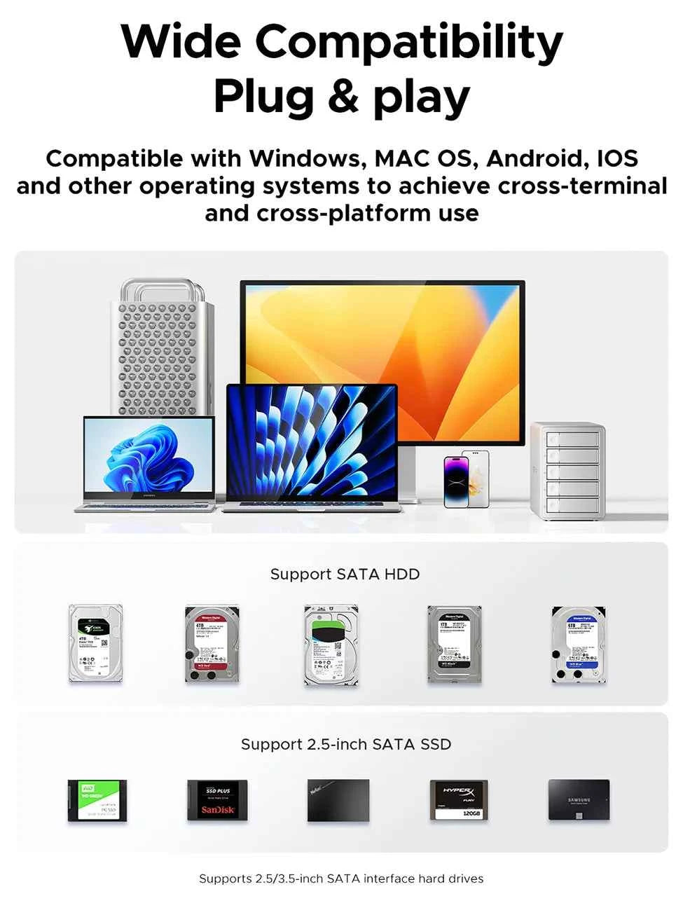 5-Bay 10Gbps SATA HDD & SSD Docking Station