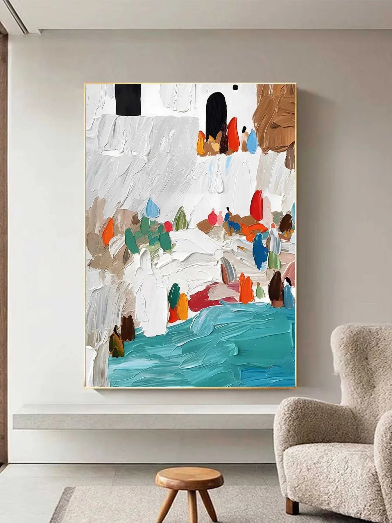 Colorful Handmade Oil Painting Wall Art 3D Large Colored Painting