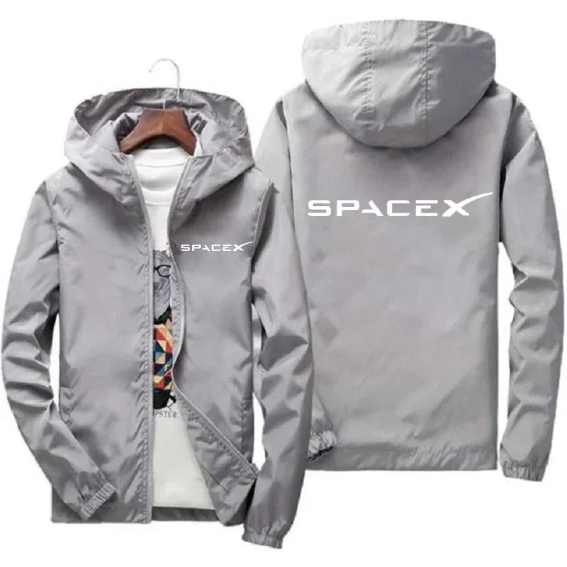 Men's Space X Logo Hoodies - Lightweight Zip Jacket