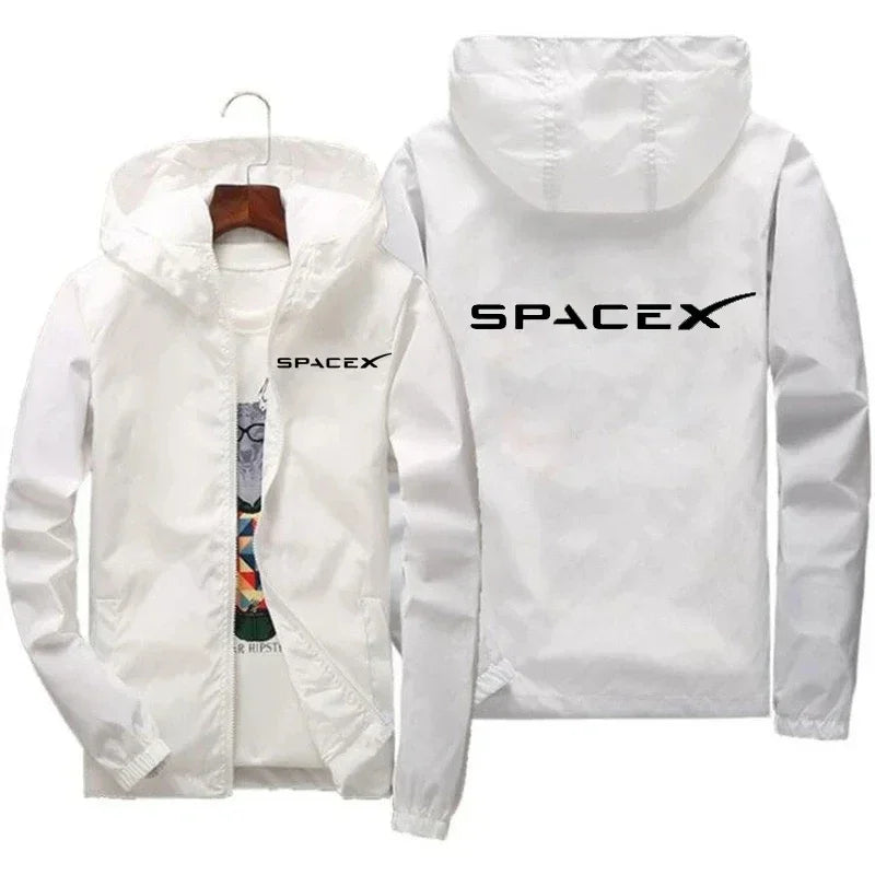 Men's Space X Logo Hoodies - Lightweight Zip Jacket