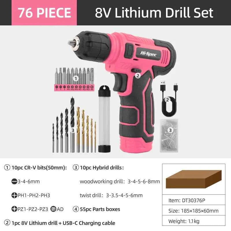 133-Piece Pink Power Tool Set