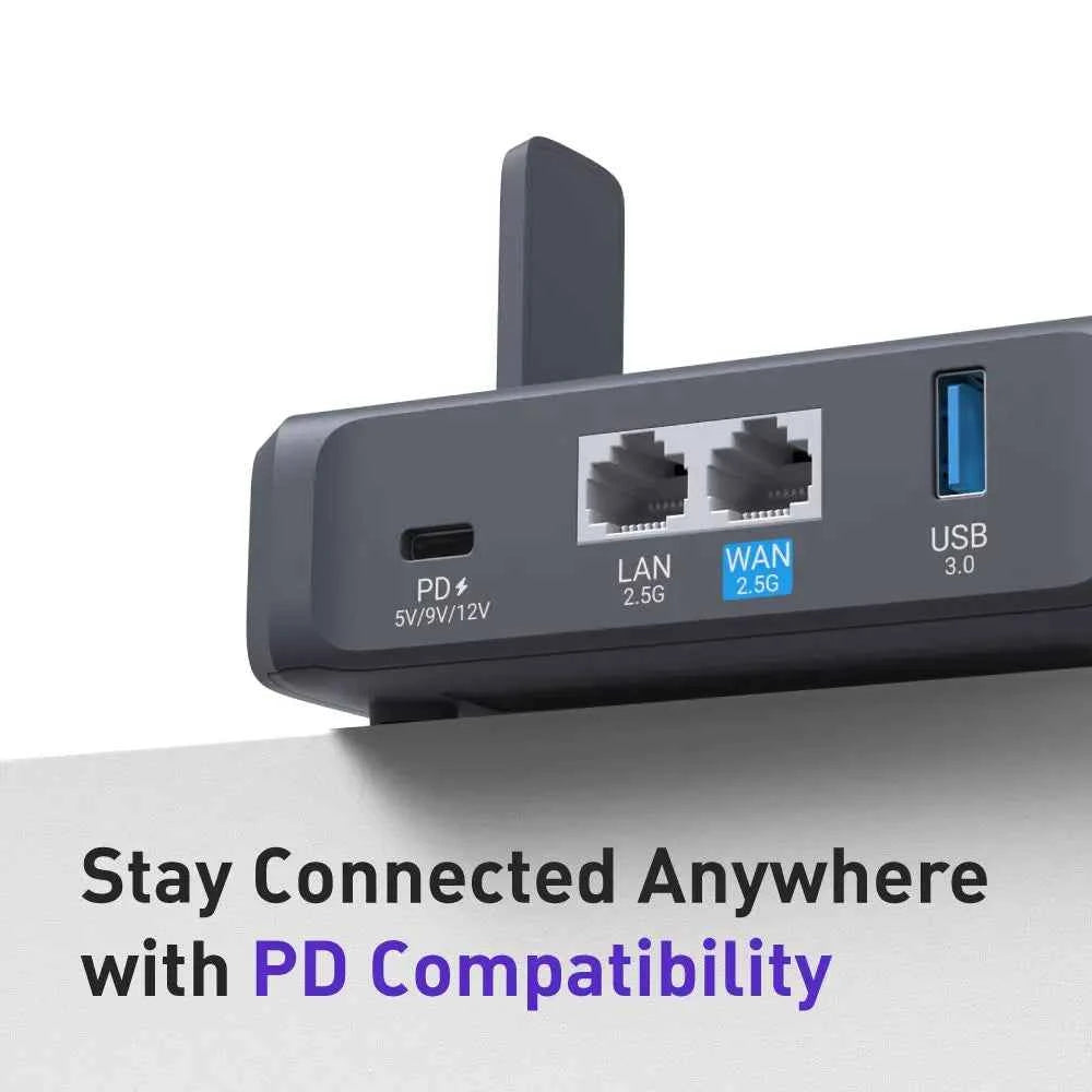 Wi‑Fi 7 Travel Router Touchscreen