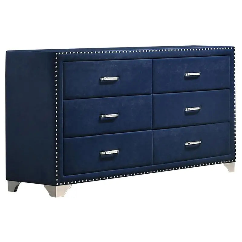 Bedroom Set - Elegant Pacific Blue 5-Piece Eastern King Bedroom Set