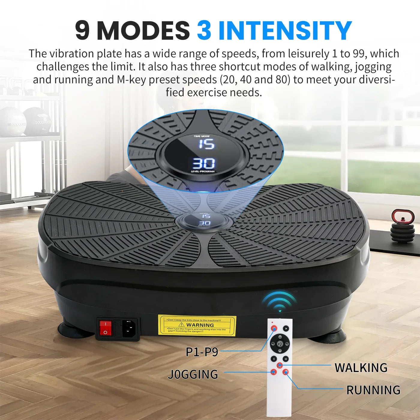 Vibration Plate Whole-Body Workout Machine with Resistance Bands
