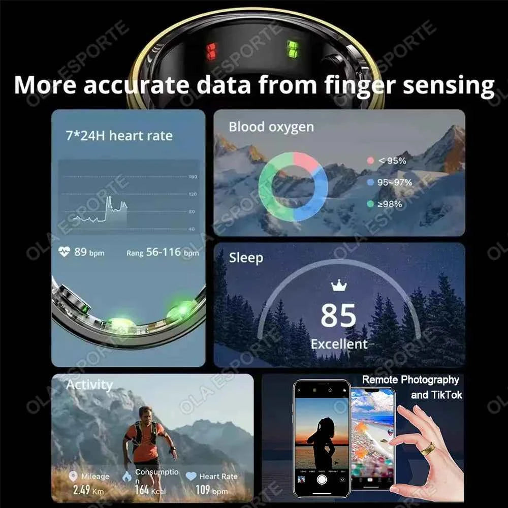 2026 Smart Ring Blood Pressure Heart Rate Sleep Monitoring Smart Ring