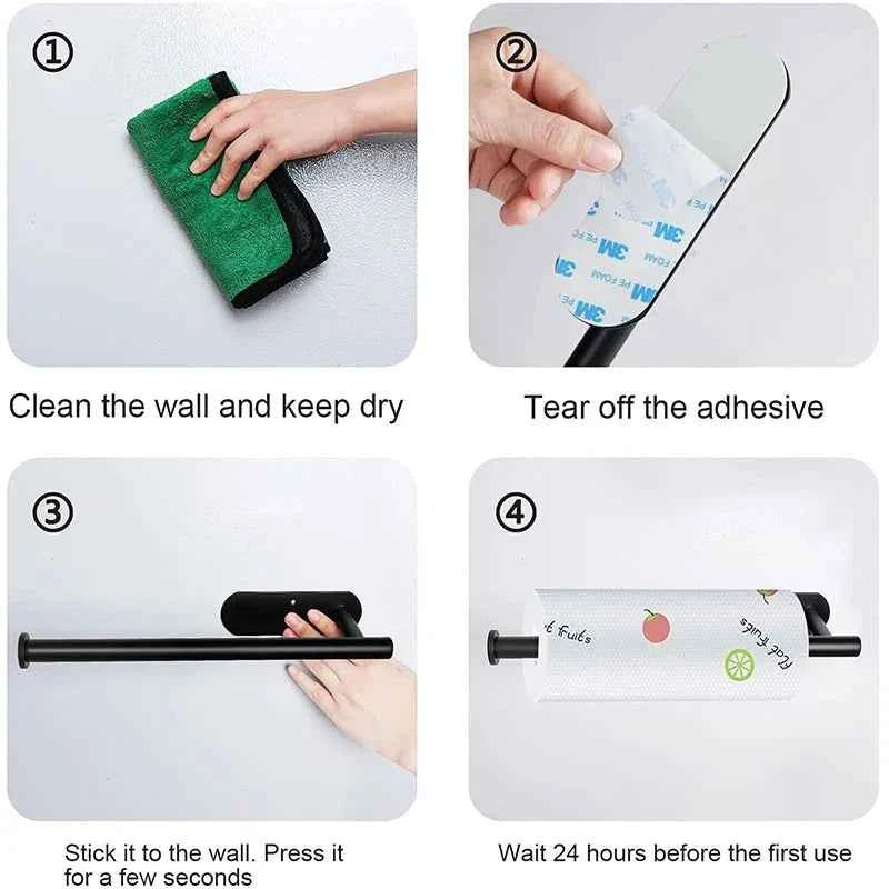 No-Drill Adhesive Toilet Paper Holder