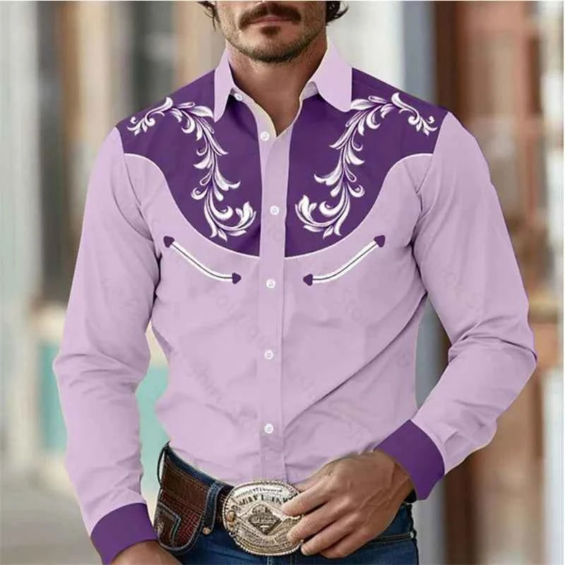Men Shirt - Floral Retro Western Style for Every Season
