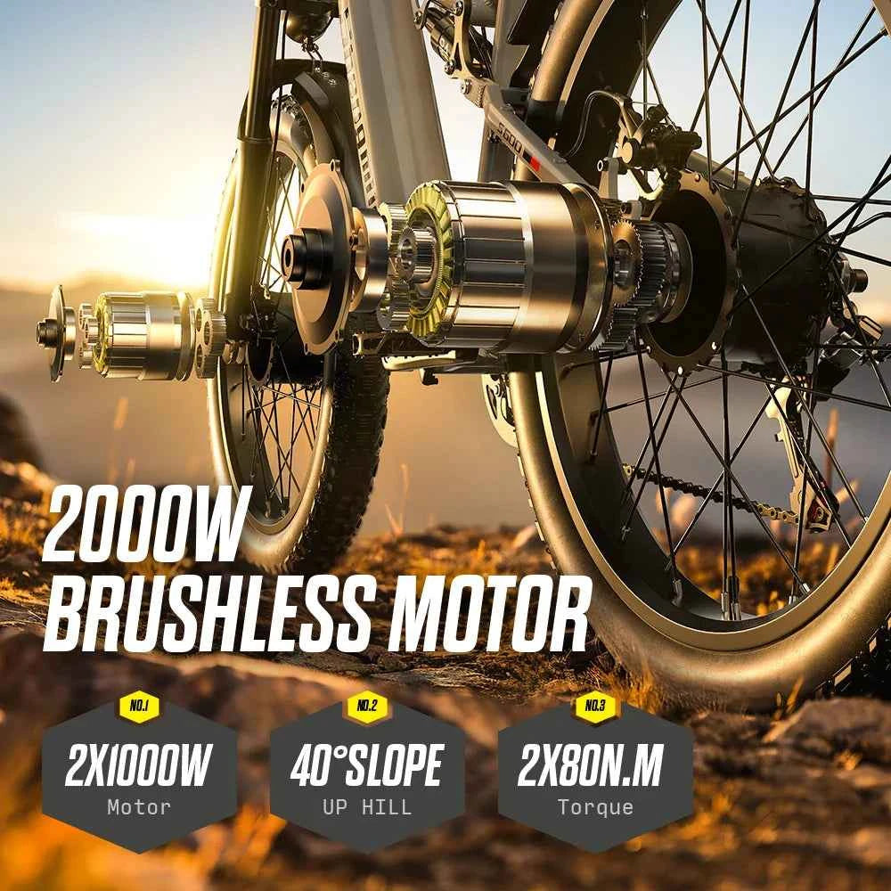 26-Inch 2000W Dual Motor Electric Mountain Bike