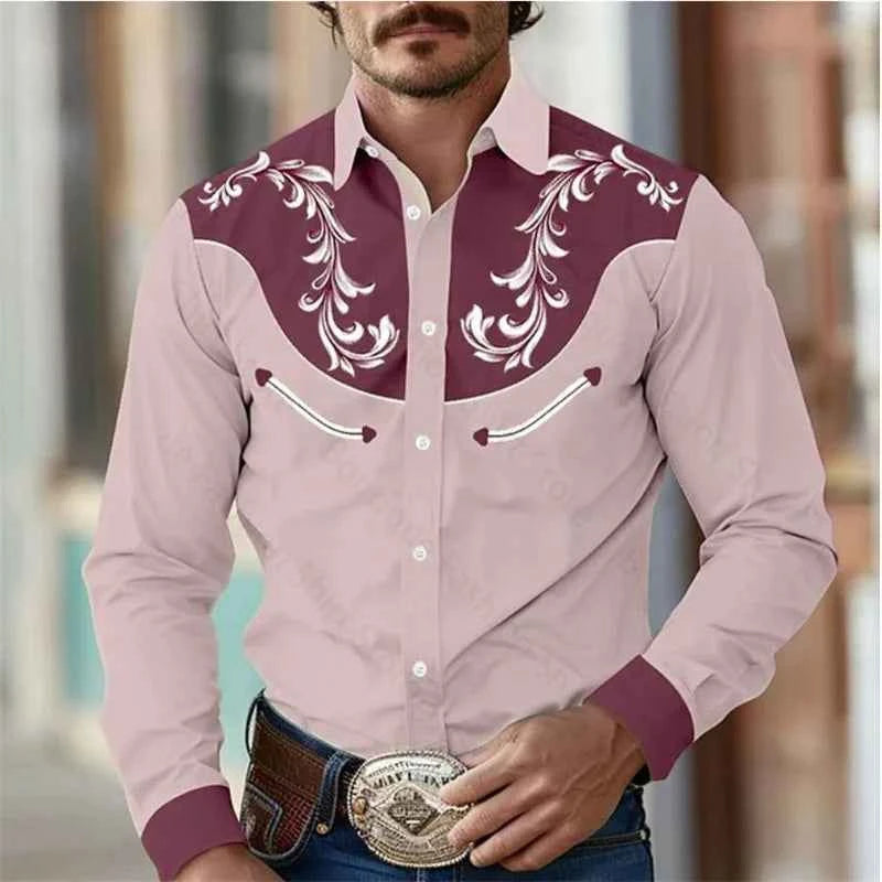Men Shirt - Floral Retro Western Style for Every Season