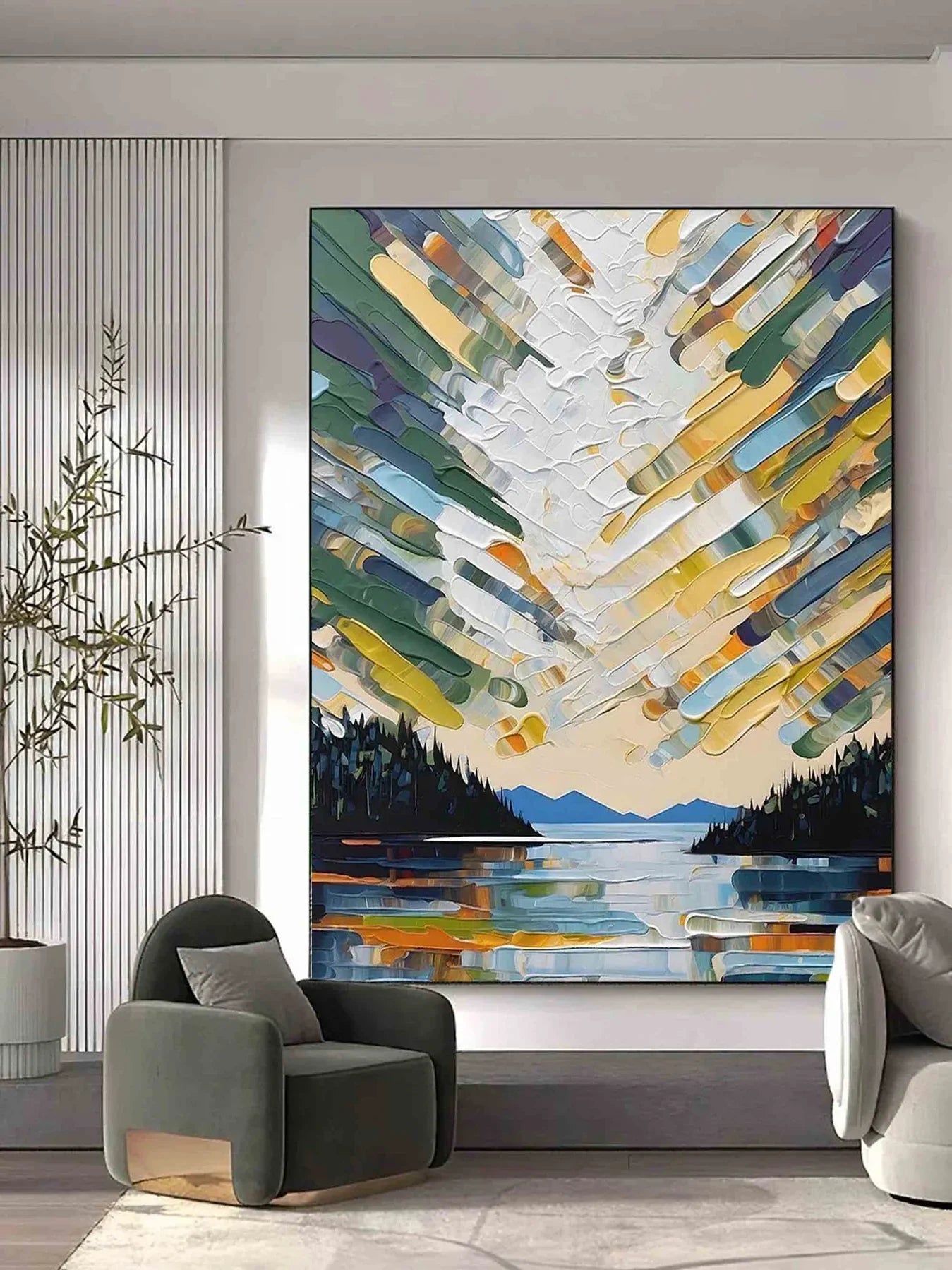 Colorful Handmade Oil Painting Wall Art 3D Large Colored Painting