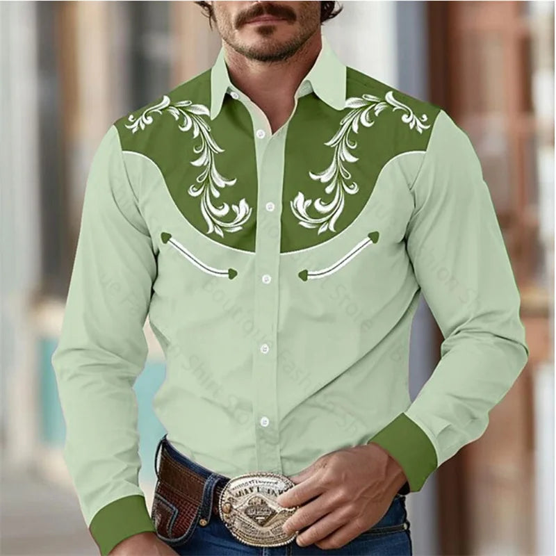 Men Shirt - Floral Retro Western Style for Every Season