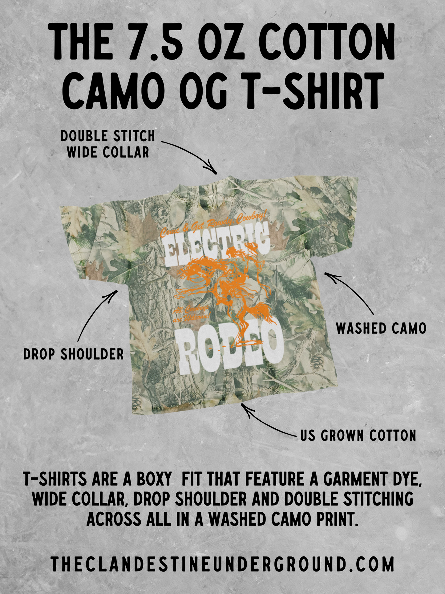 Left My Heart in Texas Camo Boxy Cotton T-Shirt