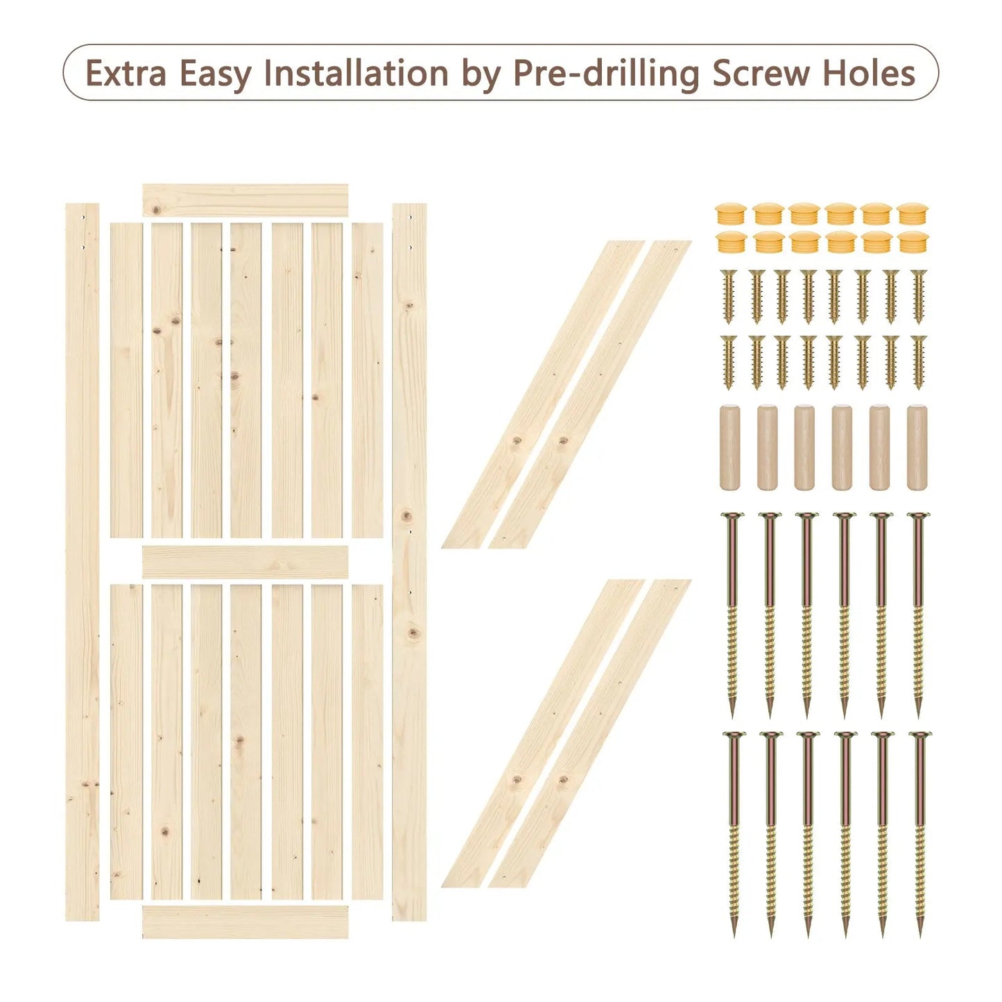 Solid Pine Barn Doors with Track Kit