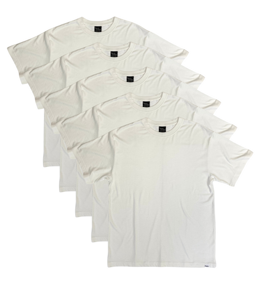 Bamboo Viscose/Organic T-Shirt Off White Color - 5-Pack