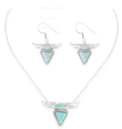 Desert Heart Turquoise Necklace and Earring Set
