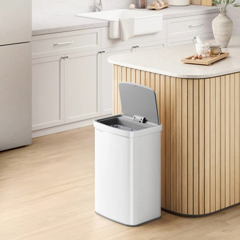 White 13-Gal. Trash Can