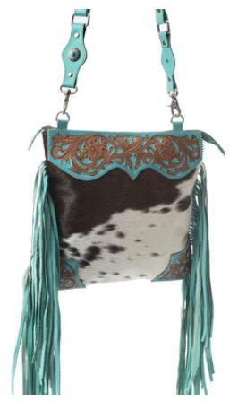 Wandering Spirit Tooled Leather and Cowhide Purse