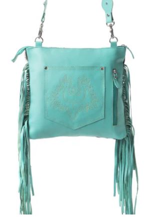 Wandering Spirit Tooled Leather and Cowhide Purse