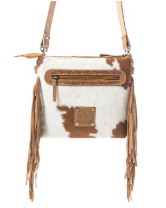 Western Meadows Brown Hair-on Cowhide Crossbody Bag