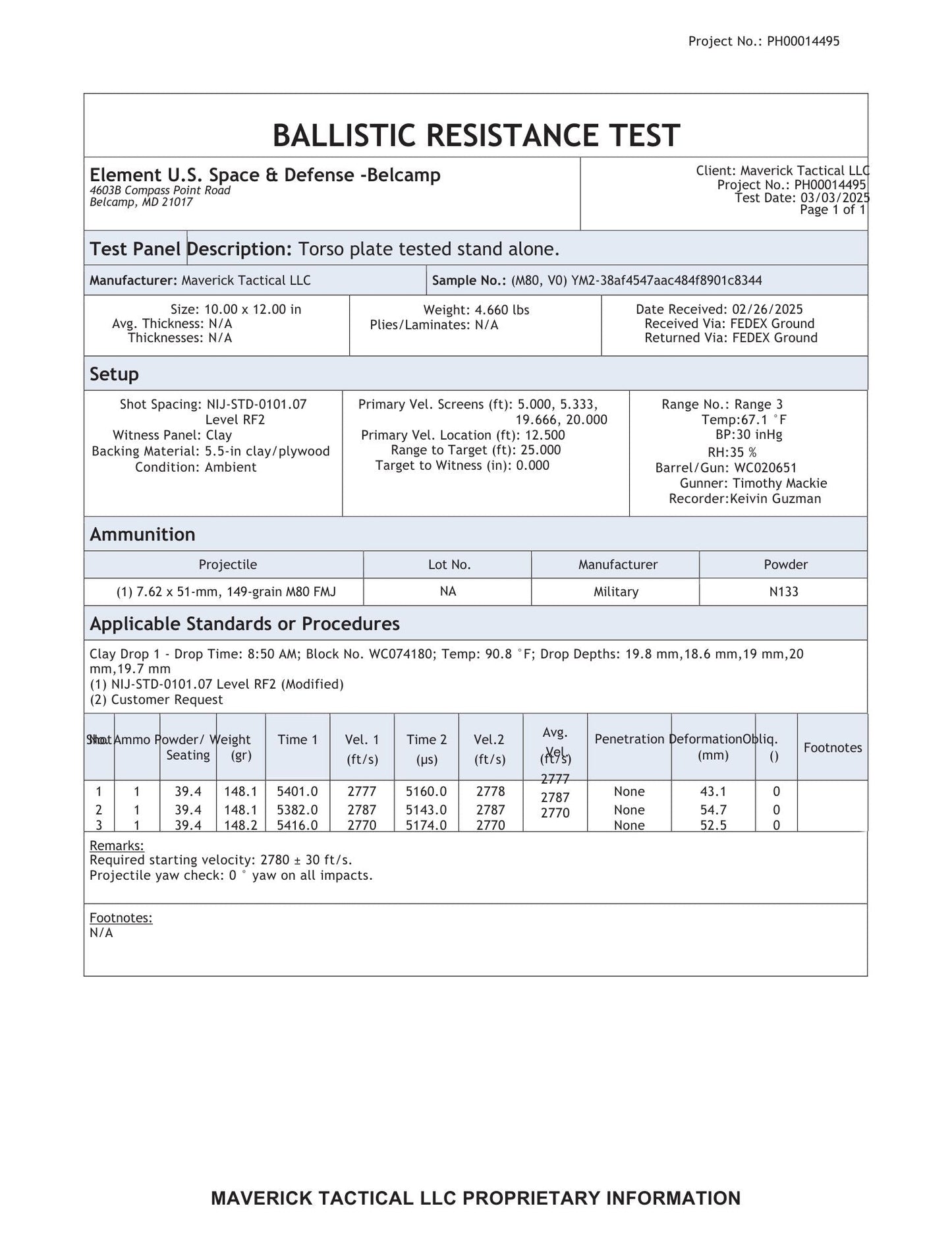 YM4 Body Armor Plate (Level SRT Special Rifle Threat)