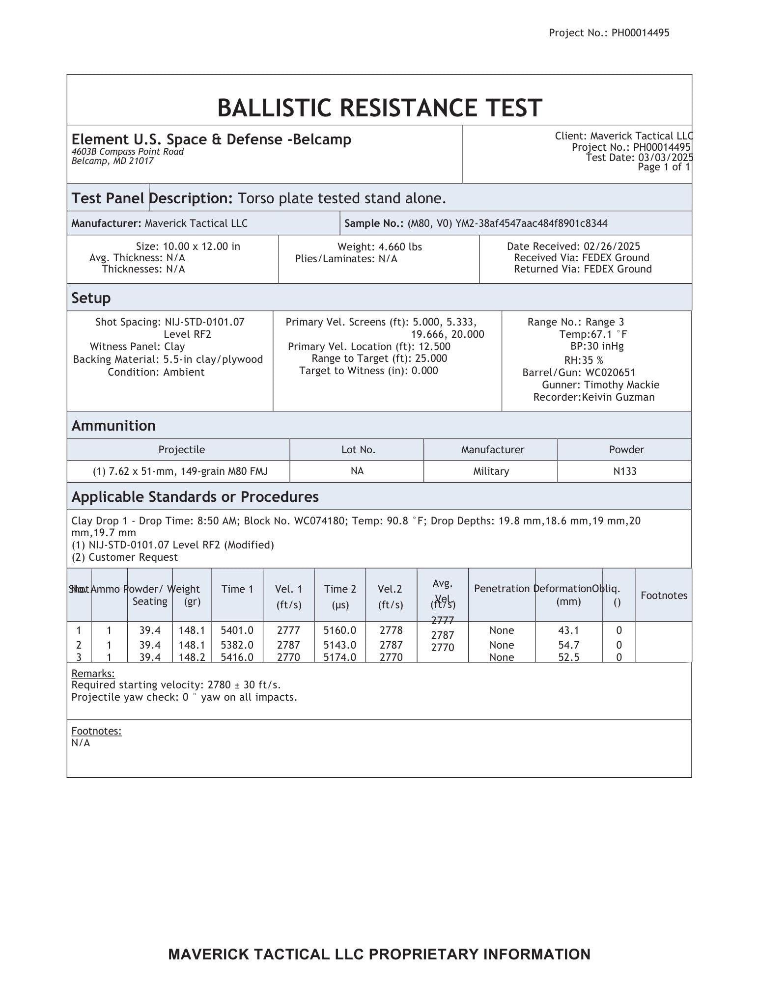 YM4 Body Armor Plate (Level SRT Special Rifle Threat)