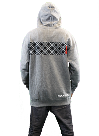 Gray Plaid Block Zip Hoodie