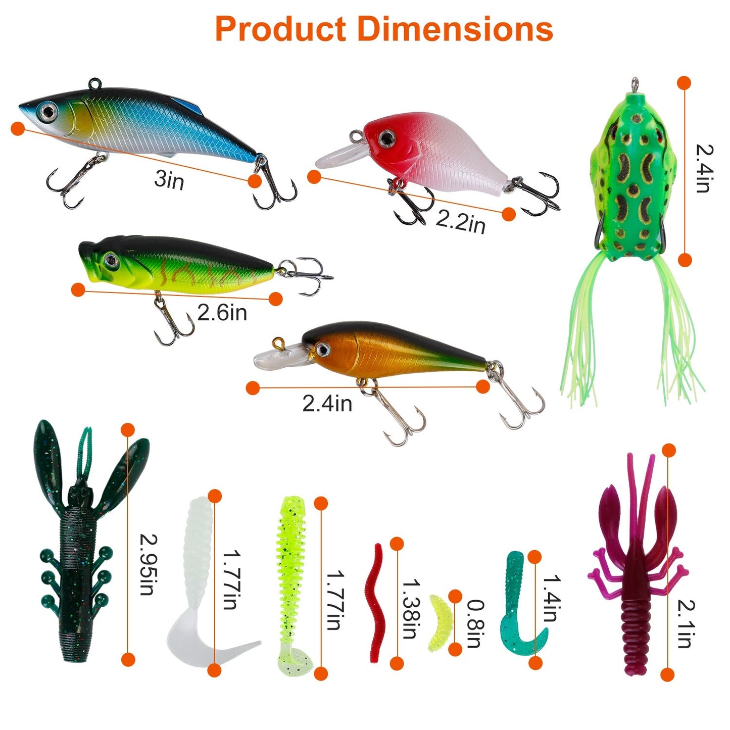 Fishing Lures Kit: Soft & Hard Lures for Salt/Freshwater