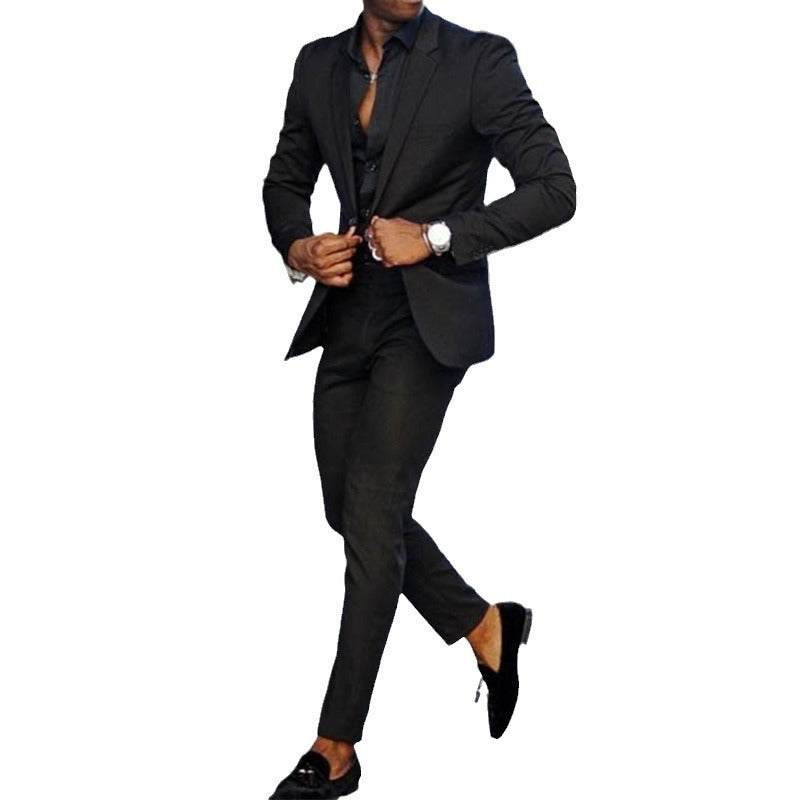 Two-piece Digital Printing Suit with Two Buttons Suit