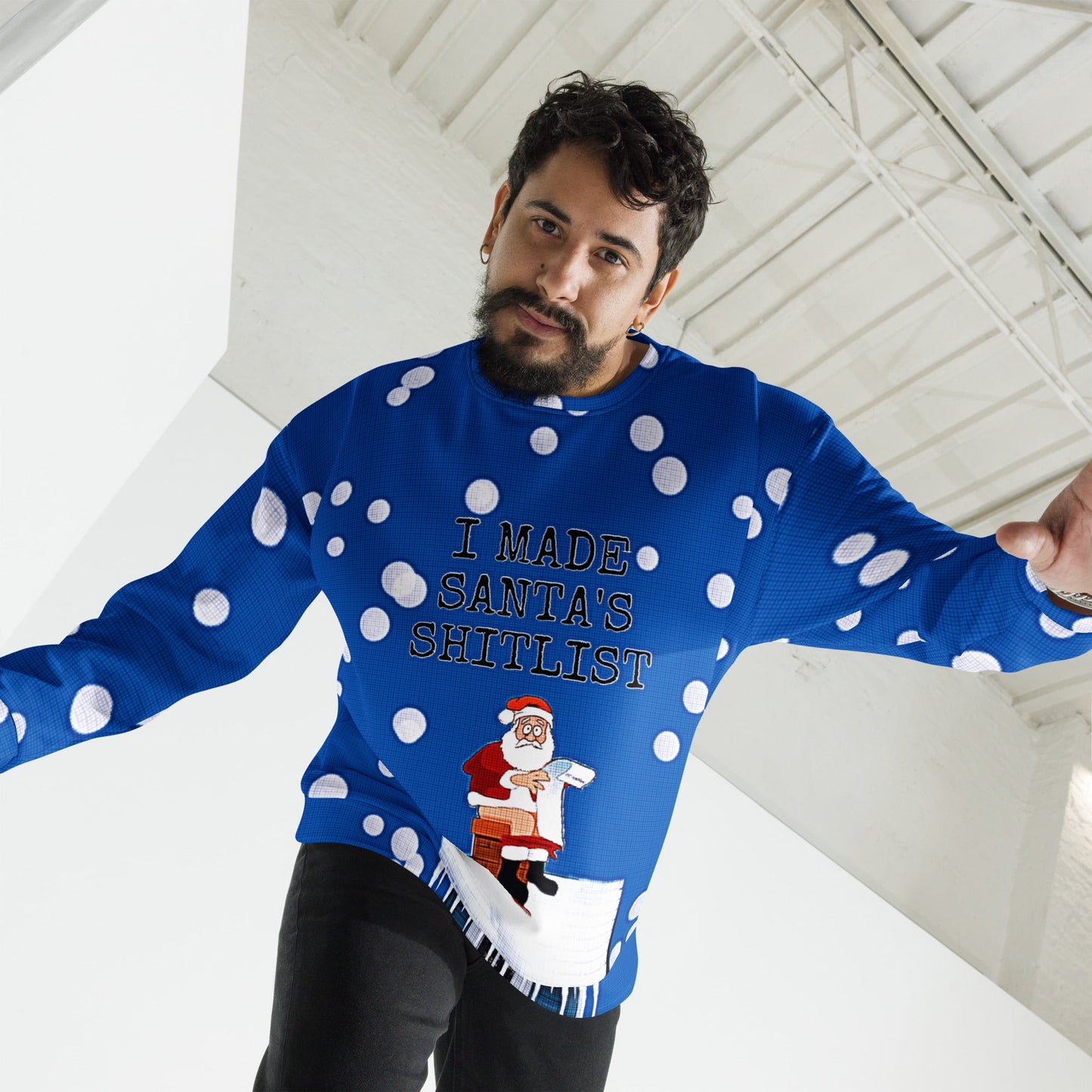 I Made Santa's Shitlist Novelty Unisex Ugly Christmas Sweatshirt