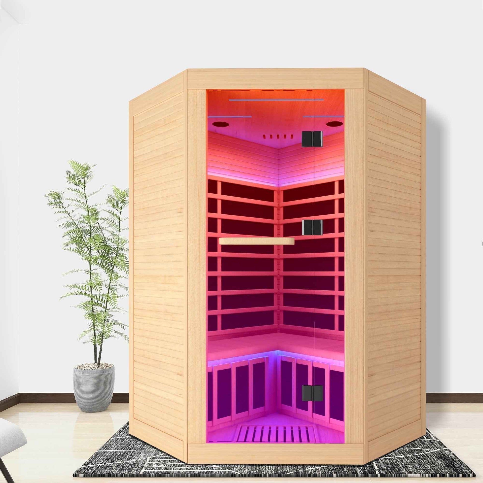 Canadian hemlock pentagonal double sauna