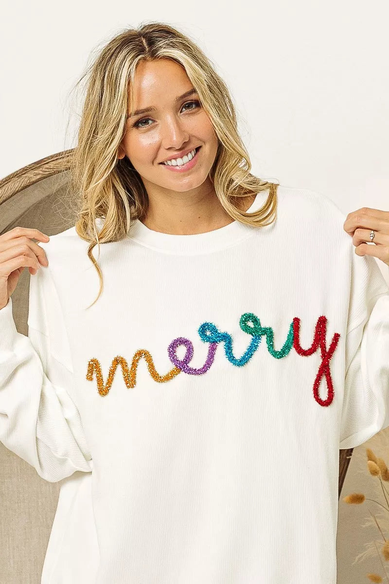 Lettering Drop Shoulder Sweatshirt