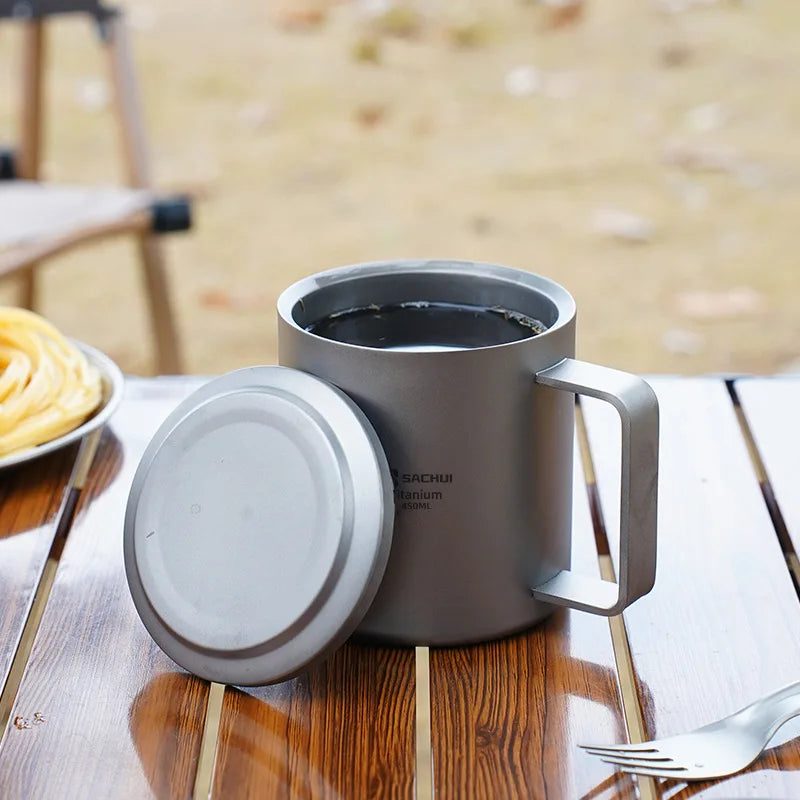 Pure Titanium Double-layer Mug - Durable & Insulated Drinkware