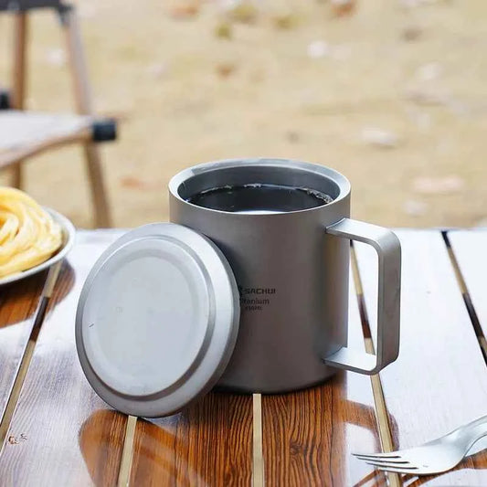 Pure Titanium Double-layer Mug - Durable & Insulated Drinkware