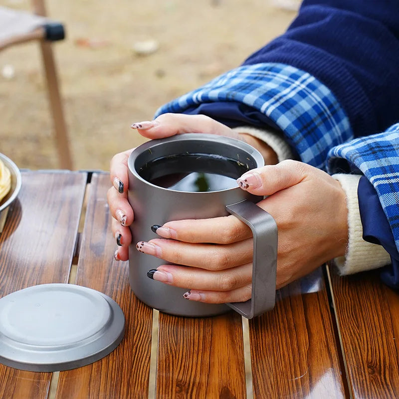 Pure Titanium Double-layer Mug - Durable & Insulated Drinkware