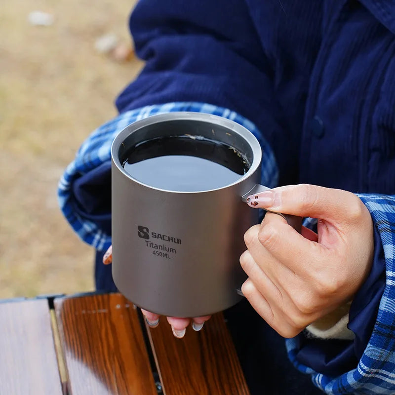 Pure Titanium Double-layer Mug - Durable & Insulated Drinkware