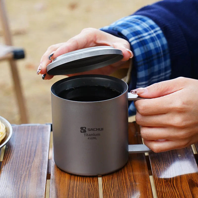 Pure Titanium Double-layer Mug - Durable & Insulated Drinkware