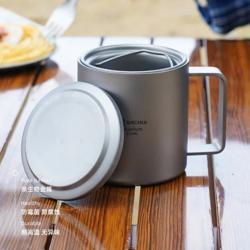 Pure Titanium Double-layer Mug - Durable & Insulated Drinkware