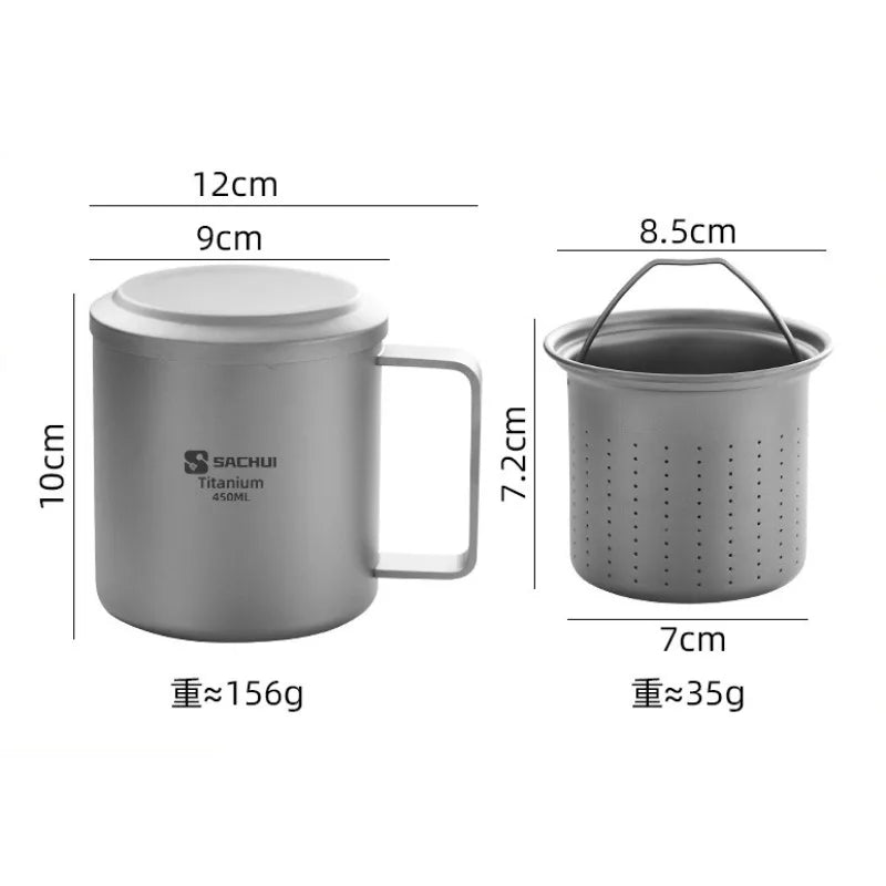 Pure Titanium Double-layer Mug - Durable & Insulated Drinkware