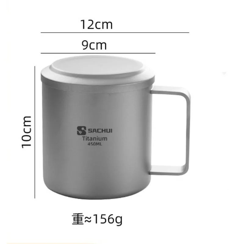 Pure Titanium Double-layer Mug - Durable & Insulated Drinkware