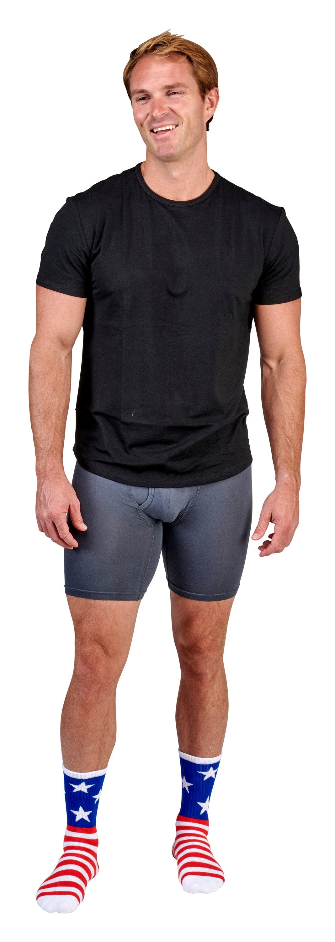 Bamboo Sports Red White and Blue Premium Bamboo Rayon Crew Work Socks