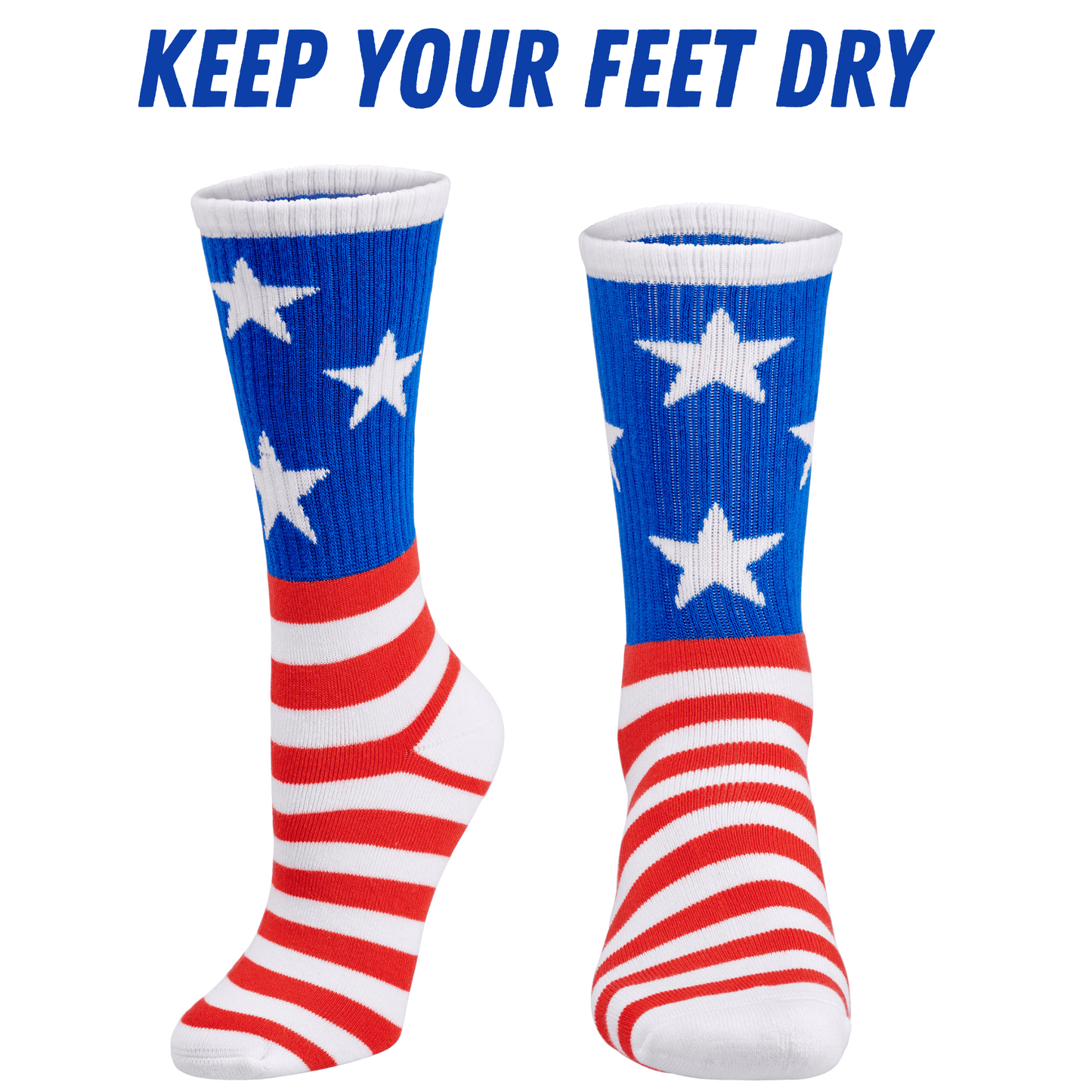 Bamboo Sports Red White and Blue Premium Bamboo Rayon Crew Work Socks