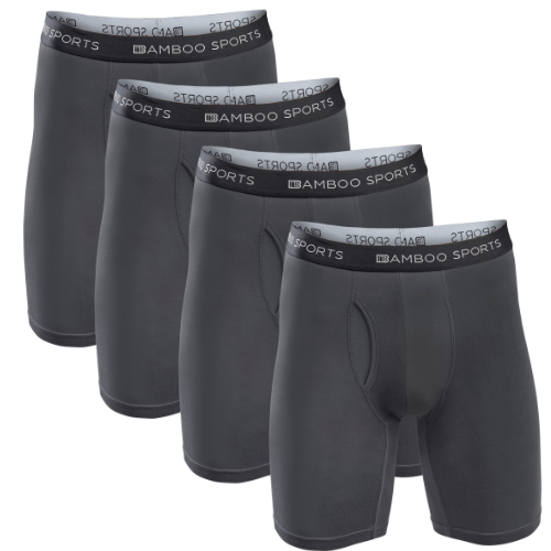 Men's 6" Inseam Bamboo Rayon Boxer Briefs - 4 Pack