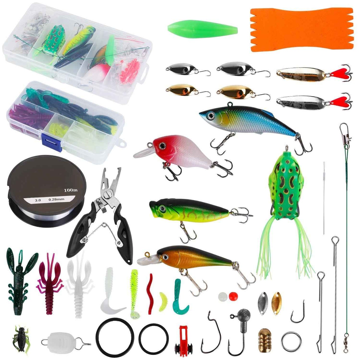Fishing Lures Kit: Soft & Hard Lures for Salt/Freshwater