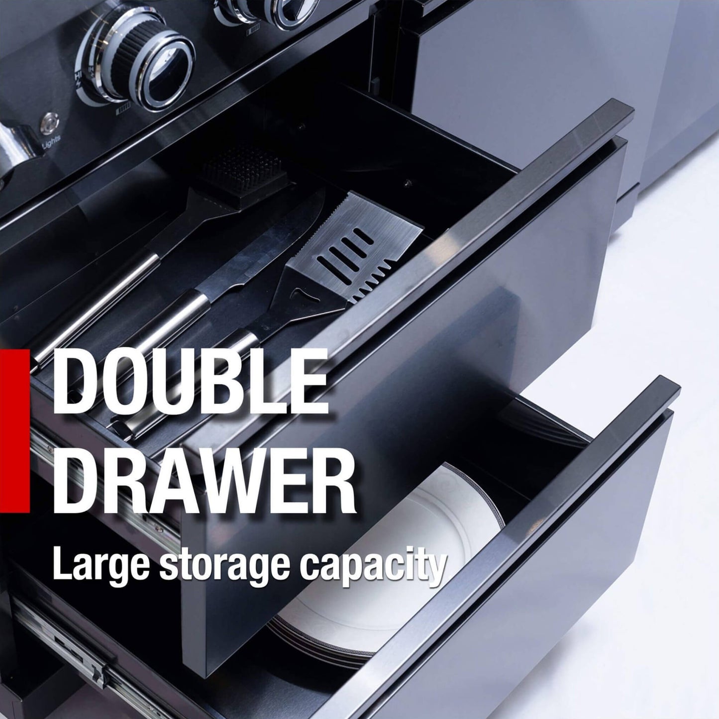 Black Stainless Steel 6-Burner Gas Grill