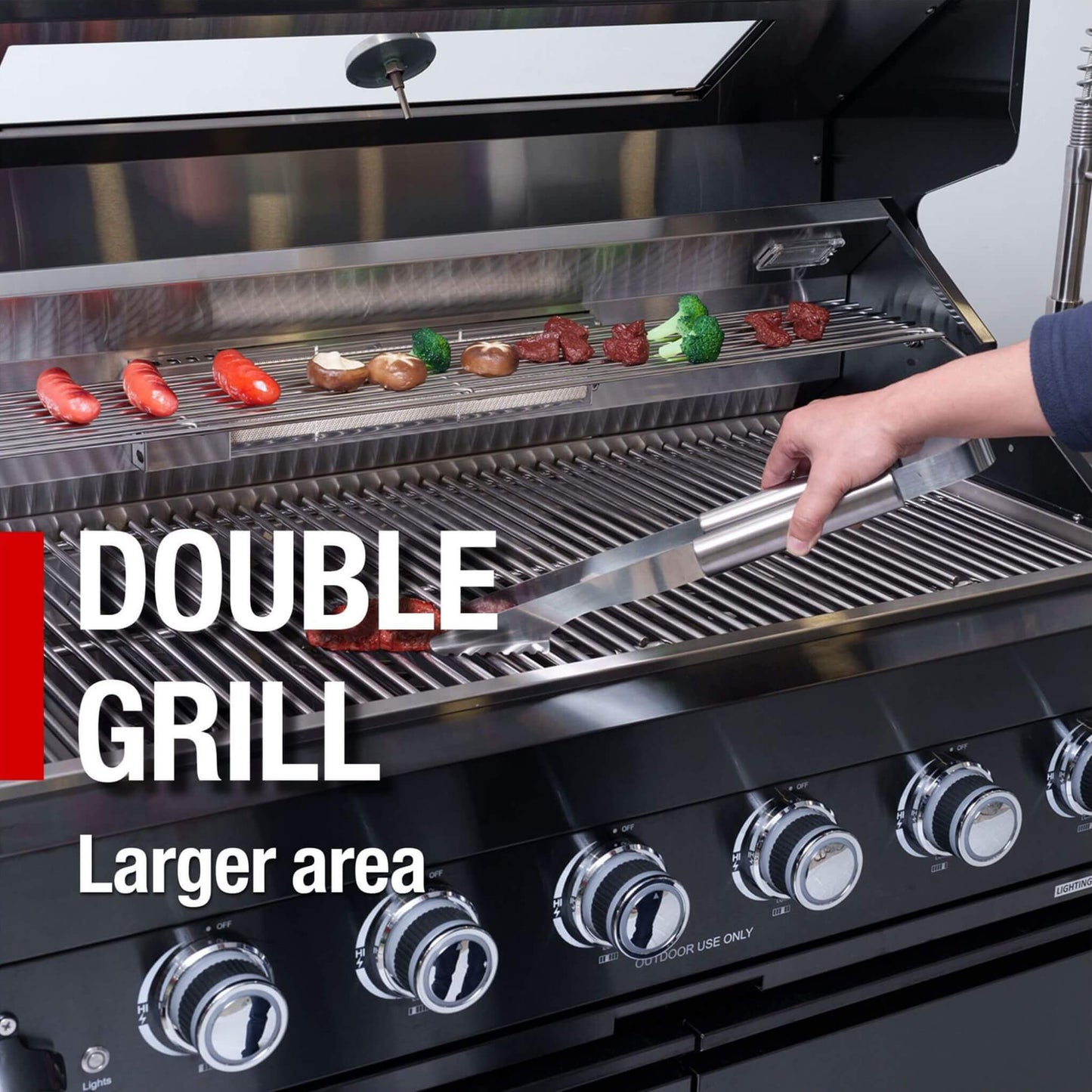 Black Stainless Steel 6-Burner Gas Grill