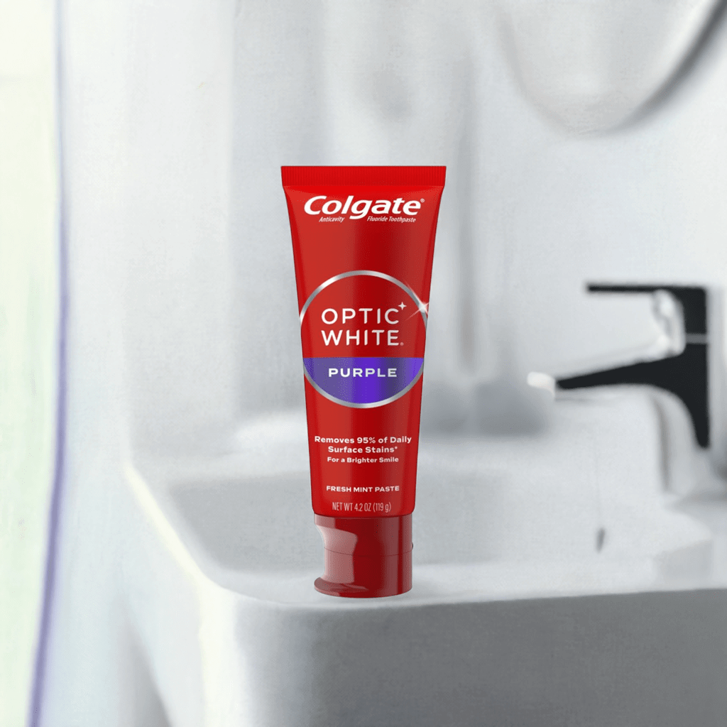 Colgate Optic White Purple Toothpaste Teeth Whitening Enamel-Safe Stain Removal