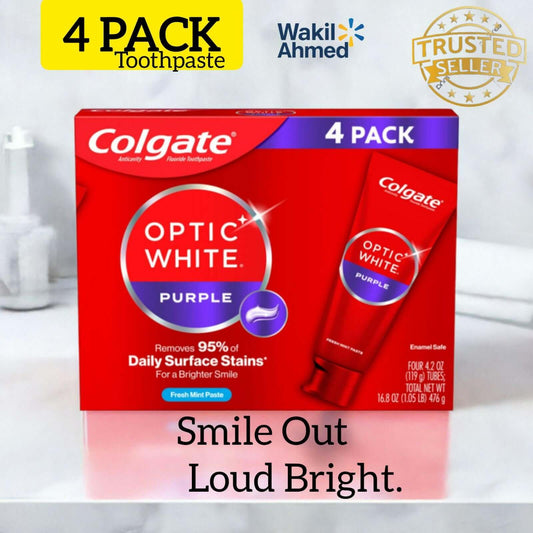 Colgate Optic White Purple Toothpaste Teeth Whitening Enamel-Safe Stain Removal