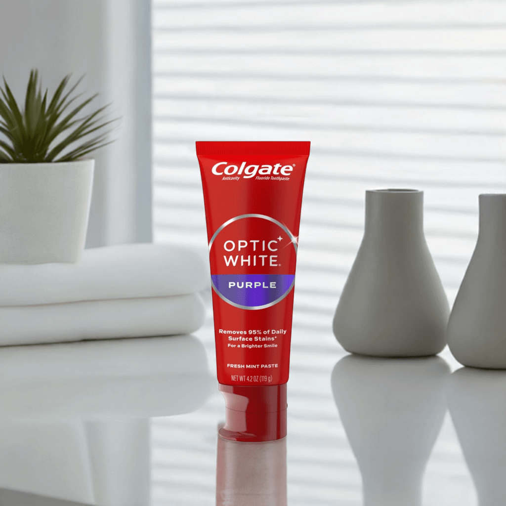 Colgate Optic White Purple Toothpaste Teeth Whitening Enamel-Safe Stain Removal
