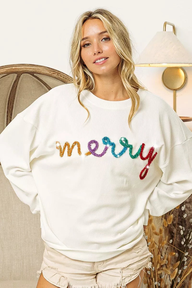 Lettering Drop Shoulder Sweatshirt