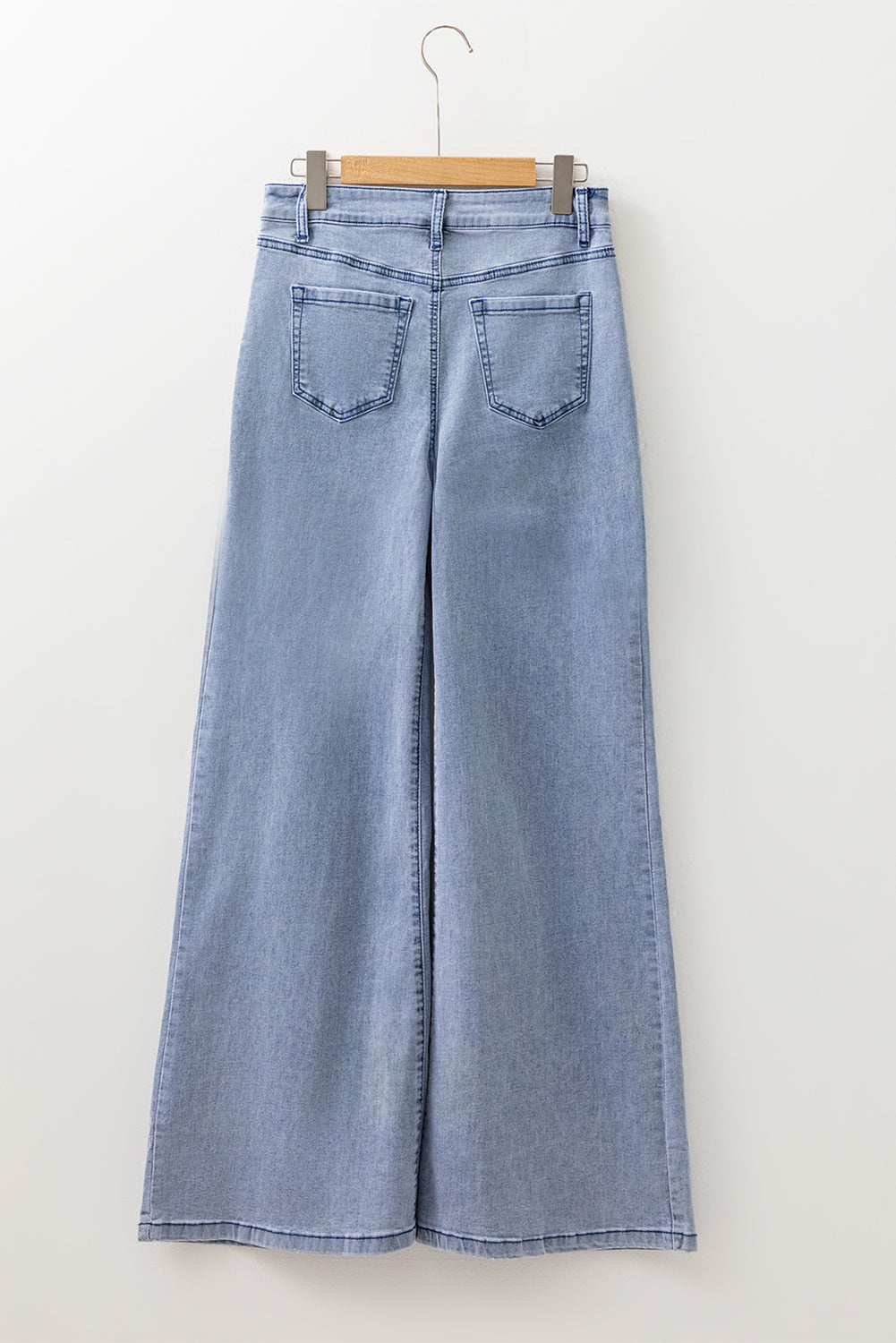 Dirty blue High Waist Button Zip Fly Bell Bottom Jeans